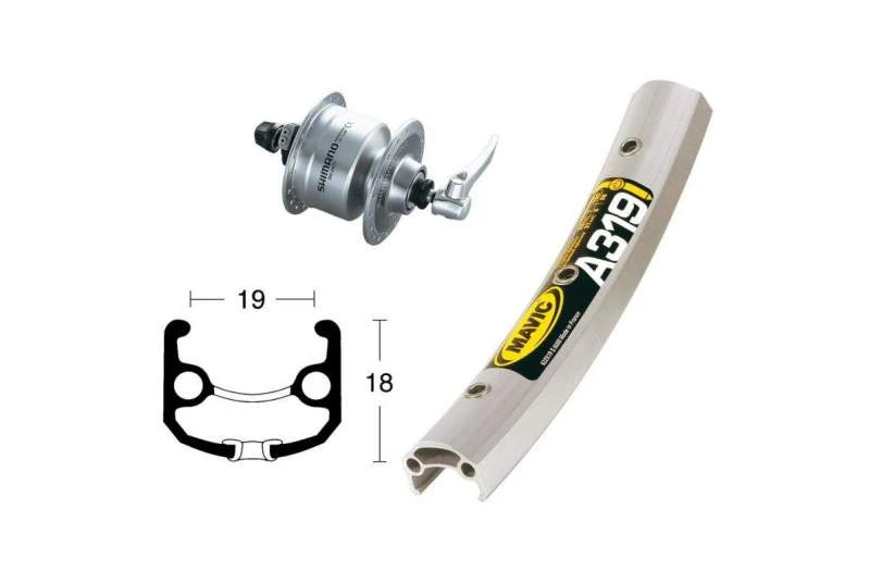 Rueda Delantera Winora Mavic A319 Dinamo - Imagen 2